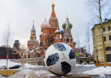 22 Ocak 2018. Moskova, Rusya. FIFA Dünya Kupası 2018 Adidas Telstar 18 resmi top .