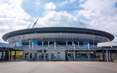 29 Nisan 2018 St. Petersburg, Rusya. Stadyum St. Petersburg FIFA Dünya Kupası 2018 ve Avrupa Futbol Şampiyonası 2020 maçlar düzenlendiği Arena.