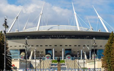 29 Nisan 2018 St. Petersburg, Rusya. Stadyum St. Petersburg FIFA Dünya Kupası 2018 ve Avrupa Futbol Şampiyonası 2020 maçlar düzenlendiği Arena.