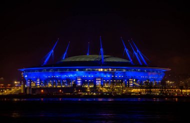 17 Nisan 2018 St. Petersburg, Rusya. Stadyum St. Petersburg FIFA Dünya Kupası 2018 ve Avrupa Futbol Şampiyonası 2020 maçlar düzenlendiği Arena.