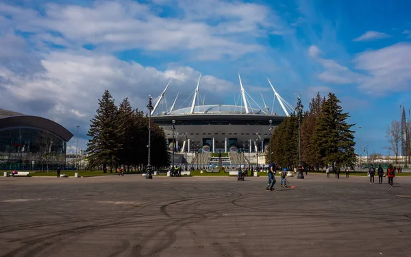 Avril 2018 Saint Pétersbourg Russie Stade Petersburg Arena Tiendront Les — Photo