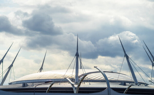 29 апреля 2018 Санкт-Петербург, Россия. Стадион "Санкт-Петербург Арена", где пройдут матчи чемпионата мира по футболу 2018 и чемпионата Европы 2020
.