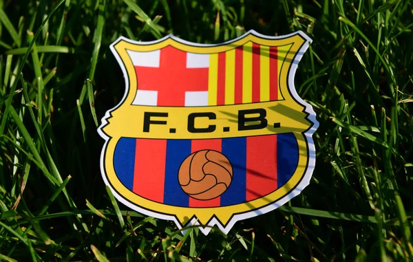 September 2019 Istanbul Türkei Das Wappen Des Spanischen Fußballklubs Barcelona — Stockfoto