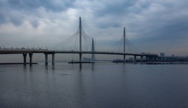 17 Nisan 2018. St. Petersburg, Rusya. Gazprom 'un genel merkezinin kurulacağı Lakhta Merkezi.