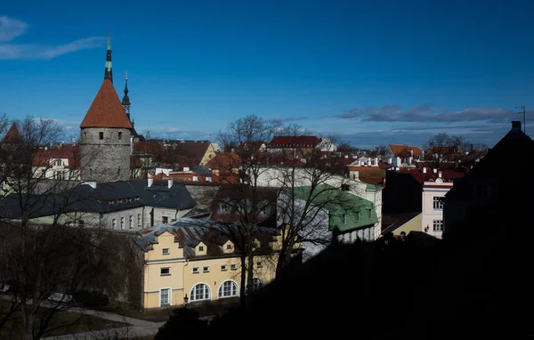 Aprile 2018 Tallinn Estonia Vista Della Città Vecchia Dal Ponte — Foto Stock