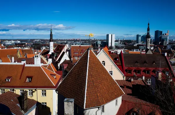 April 2018 Tallinn Estland Utsikt Över Gamla Stan Från Observationsdäcket — Stockfoto