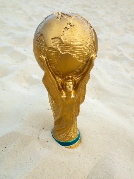 Mai 2019 Doha Katar Trophäe Auf Sand Fifa 2022 Findet — Stockfoto