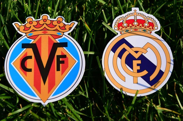 Septiembre 2019 Madrid España Emblemas Los Clubes Fútbol Españoles Real — Foto de Stock