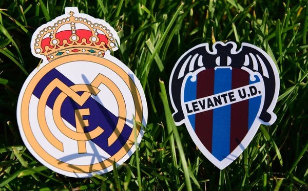 Settembre 2019 Madrid Spagna Emblemi Delle Squadre Calcio Spagnole Real — Foto Stock