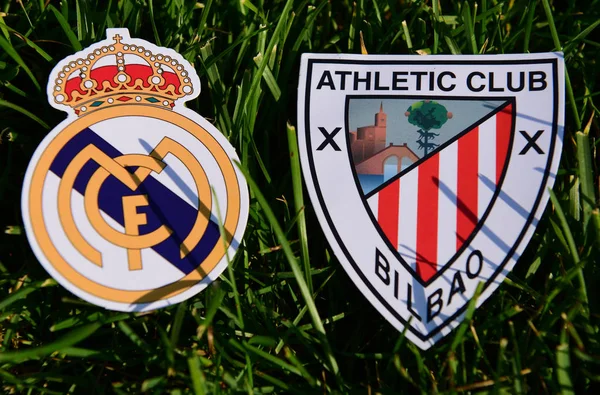 September 2019 Madrid Spanien Embleme Der Spanischen Fußballklubs Real Madrid — Stockfoto