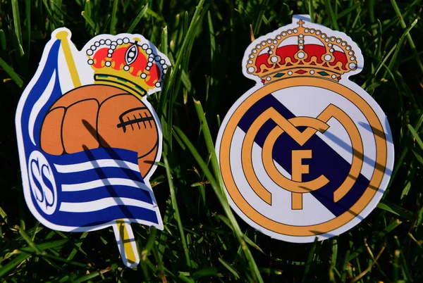 Września 2019 Madryt Hiszpania Godła Hiszpańskich Klubów Piłkarskich Real Madryt — Zdjęcie stockowe