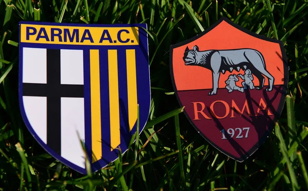 Septiembre 2019 Turín Italia Emblemas Los Clubes Fútbol Italianos Parma — Foto de Stock