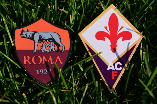 Septiembre 2019 Turín Italia Emblemas Los Clubes Fútbol Italianos Roma — Foto de Stock