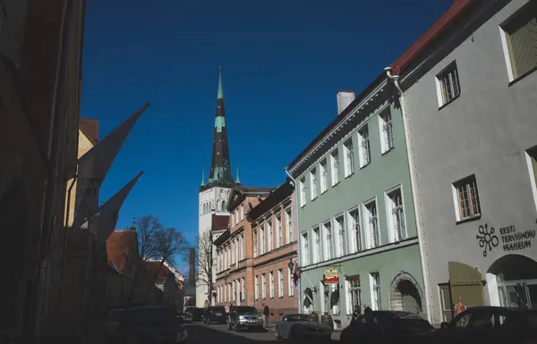 Aprile 2018 Tallinn Estonia Chiesa Sant Olaf Del Centro Storico — Foto Stock