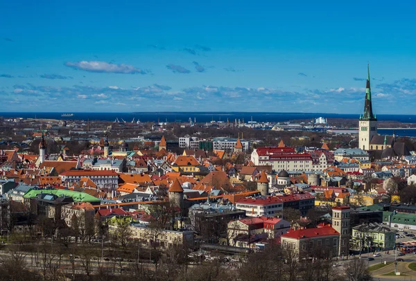 Avril 2018 Tallinn Estonie Vue Vieille Ville Depuis Pont Observation — Photo