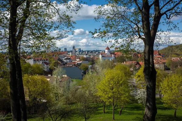 Kwiecień 2018 Wilno Litwa Widok Stare Miasto Wilna Wierzchołka — Zdjęcie stockowe