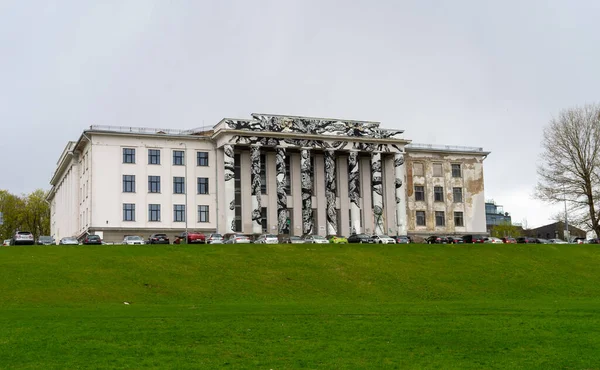 Nisan 2018 Vilnius Litvanya Vilnius Taki Sendika Sarayı Nın Inşaatı — Stok fotoğraf