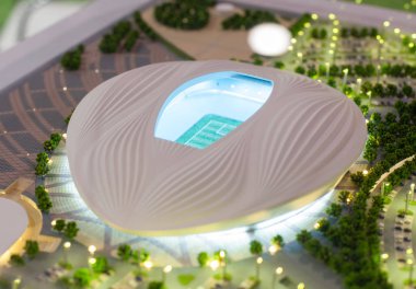 4 Aralık 2017 Moskova, Rusya. Al Wakrah Stadyumu 'nun maçları, 2022 FIFA Dünya Kupası' nın Katar 'da oynanacağı maçıdır..