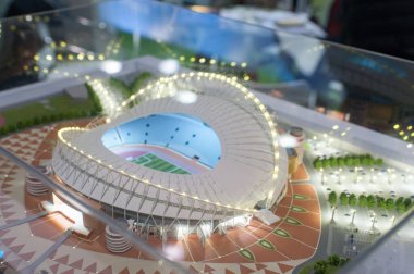 4 Aralık 2017 Moskova, Rusya. Halife Uluslararası Stadyumu 'nun maçları, 2022 FIFA Dünya Kupası' nın Katar 'da düzenleneceği maçıdır..