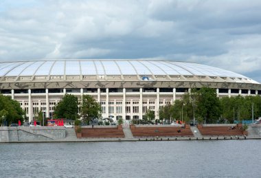 MOSCOW, RUSSIA - Haziran 04, 2017 Moskova 'daki Luzhniki spor kompleksinin büyük spor arenası