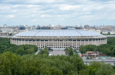 MOSCOW, RUSSIA - Haziran 04, 2017 Moskova 'daki Luzhniki spor kompleksinin büyük spor arenası
