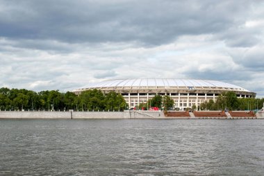 MOSCOW, RUSSIA - Haziran 04, 2017 Moskova 'daki Luzhniki spor kompleksinin büyük spor arenası