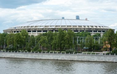 MOSCOW, RUSSIA - Haziran 04, 2017 Moskova 'daki Luzhniki spor kompleksinin büyük spor arenası