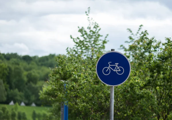 Road sign A road for bicycles on the territory of Luzhniki sports complex in Moscow