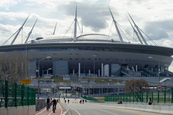 Abril 2018 São Petersburgo Rússia Estádio Krestovsky Conhecido Como Gazprom — Fotografia de Stock