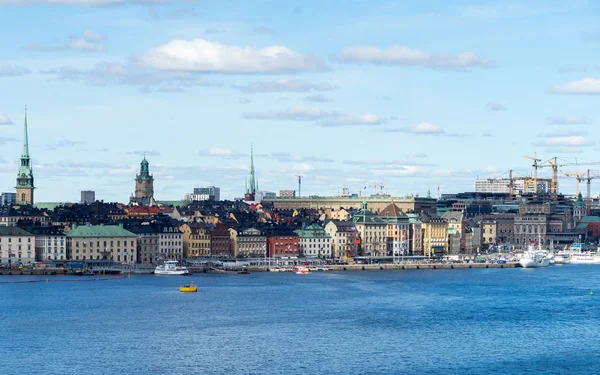 Dubna2018 Stockholm Švédsko Panorama Historickém Centru Stockholmu Jasného Počasí — Stock fotografie