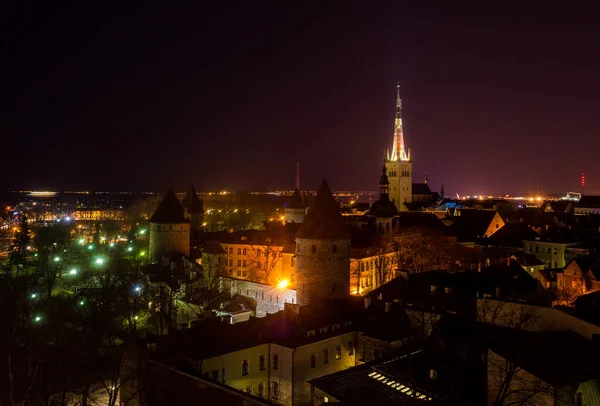 Aprile 2018 Tallinn Estonia Vista Del Centro Storico Dal Ponte — Foto Stock