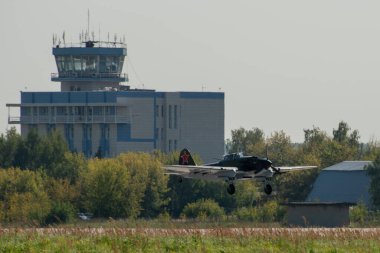 30 Ağustos 2019. Zhukovsky, Rusya. İkinci Dünya Savaşı 'nın Sovyet saldırı uçağı Il-2 Uluslararası Havacılık ve Uzay Salonu MAKS 2019.