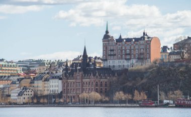 22 Nisan 2018. Stockholm, İsveç. Stockholm 'ün tarihi merkezi açık havada panorama.