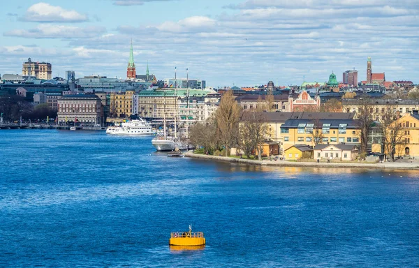 April 2018 Stockholm Sverige Panorama Över Stockholms Historiska Centrum Klart — Stockfoto