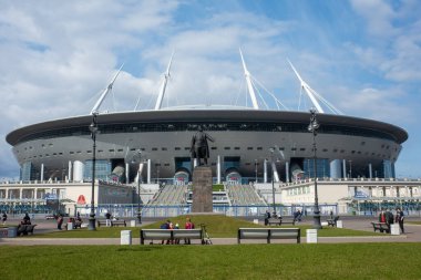 29 Nisan 2018, St. Petersburg, Rusya. Krestovsky Stadyumu, St. Petersburg 'daki Gazprom Arena olarak bilinir.. 
