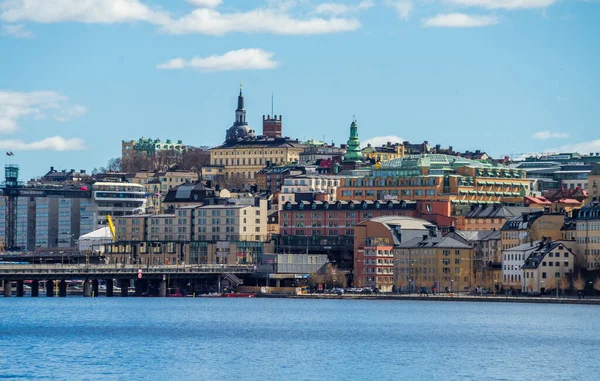 Panorama Van Het Historische Centrum Van Stockholm Bij Helder Weer — Stockfoto