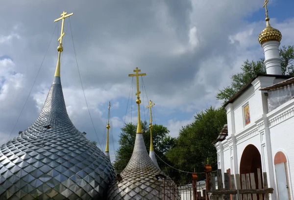 The domes of the Orthodox Church, removed during the restoration.