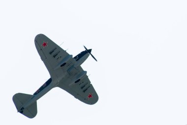 30 Ağustos 2019. Zhukovsky, Rusya. İkinci Dünya Savaşı 'nın Sovyet saldırı uçağı Il-2 Uluslararası Havacılık ve Uzay Salonu MAKS 2019.