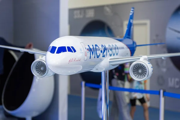 August 2019 Schukowski Russland Entwurf Eines Vielversprechenden Russischen Mittelstrecken Passagierflugzeugs — Stockfoto