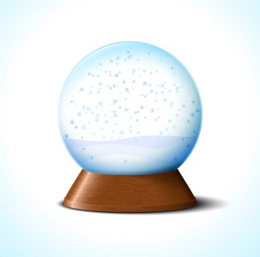 kar taneleri ile Noel cam kar topu