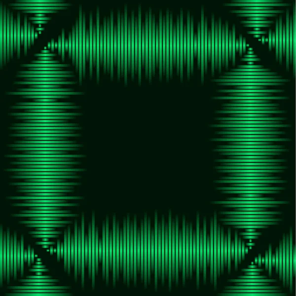 Cornice quadrata a forma d'onda con picchi verdi — Vettoriale Stock