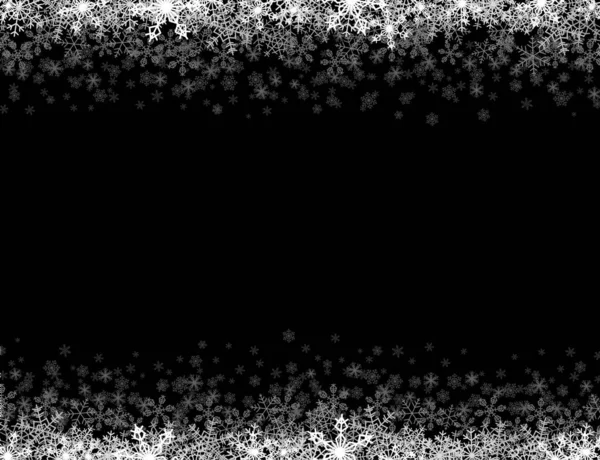 Cadre avec de petits flocons de neige stratifiés — Image vectorielle