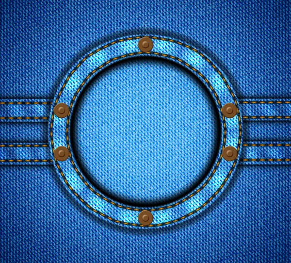 Cadre de jeans ronds avec rivets — Image vectorielle