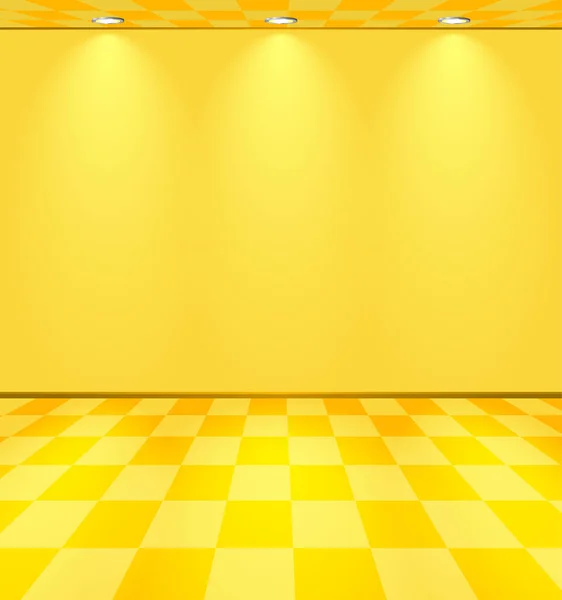 Chambre jaune éclairée — Image vectorielle