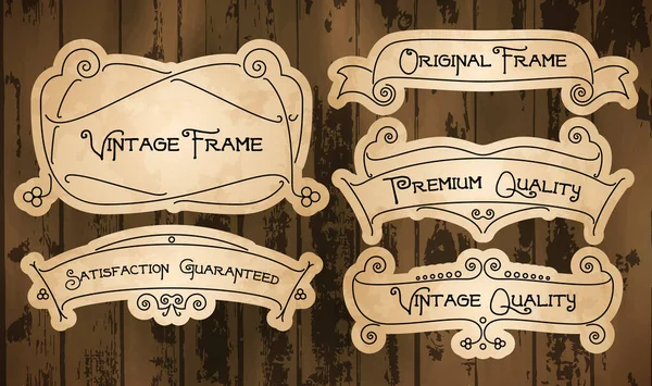 Vintage labels with thin lines — Stock Vector