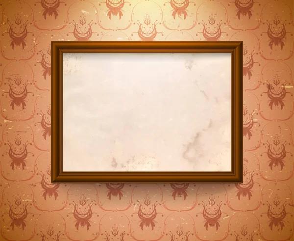 Cadre vieilli sur le mur — Image vectorielle
