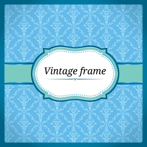Blauwe vintage frame — Stockvector