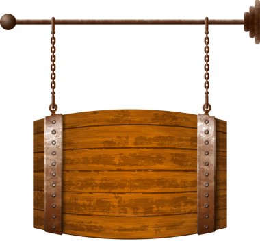 Namlu ahşap tabela şeklinde