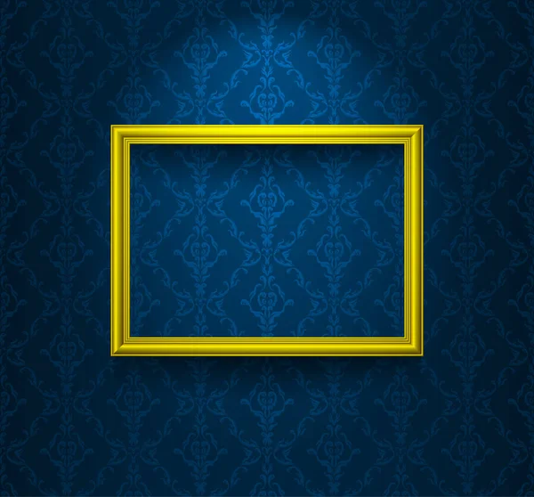 Frame on the blue wall — Stock Vector