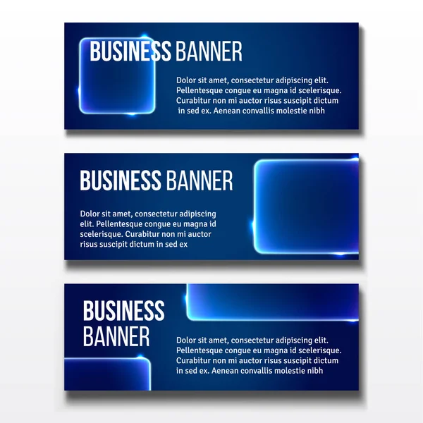 Conjunto de três banners de negócios —  Vetores de Stock